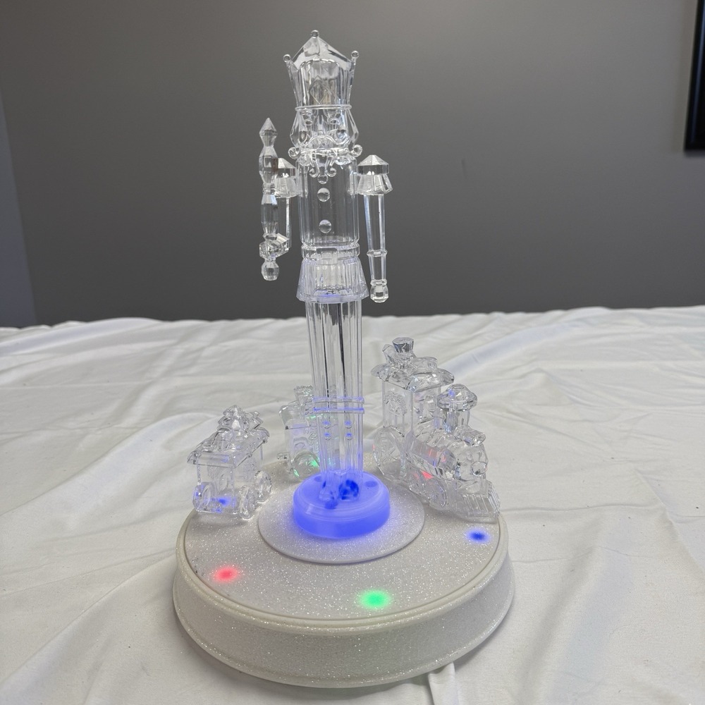 Vintage Pan Asian Creation Clear Nutcracker Train Color Light Up‎ Musical Turns
